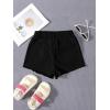 image:imageGORGLITTER Girls Jean Shorts Cute Summer Trendy Fashion Ripped Denim Shorts High Waist Straight Leg Clothes JortsIron Solid Black