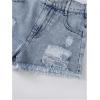 image:imageGORGLITTER Girls Jean Shorts Cute Summer Trendy Fashion Ripped Denim Shorts High Waist Straight Leg Clothes JortsLight Blue Washed