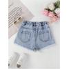 image:imageGORGLITTER Girls Jean Shorts Cute Summer Trendy Fashion Ripped Denim Shorts High Waist Straight Leg Clothes JortsLight Blue Washed