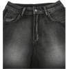 image:imageGORGLITTER Girls Jean Shorts Jorts Low Rise Baggy Wide Leg Ripped Hem Bermuda Denim Shorts Y2k BottomsBlack