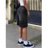 image:imageGORGLITTER Girls Jean Shorts Jorts Low Rise Baggy Wide Leg Ripped Hem Bermuda Denim Shorts Y2k BottomsBlack
