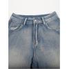 image:imageGORGLITTER Girls Jean Shorts Jorts Low Rise Baggy Wide Leg Ripped Hem Bermuda Denim Shorts Y2k BottomsDark Wash