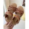 image:imageGORGLITTER Girls Leather Ankle Strap Flat Sandals Dressy Braided Round Open Toe Summer Vacation Beach Cute Sandals 2025Brown Braided