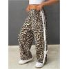 image:imageGORGLITTER Girls Leopard Cheetah Print Pants Baggy Animal Wide Leg Sweatpants Y2K Bow High Waist Loose Joggers BottomsBrown