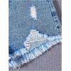 image:imageGORGLITTER Girls Ripped Jean Shorts Cute High Waist Raw Hem Baggy Straight Leg Y2K Casual Denim ShortsMedium Wash