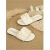image:imageGORGLITTER Girls Ruched Flat Dressy Sandals Trendy Open Toe Summer Slide SandalsBeige