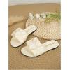 image:imageGORGLITTER Girls Ruched Flat Dressy Sandals Trendy Open Toe Summer Slide SandalsBeige