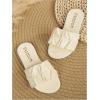 image:imageGORGLITTER Girls Ruched Flat Dressy Sandals Trendy Open Toe Summer Slide SandalsBeige