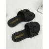 image:imageGORGLITTER Girls Ruched Flat Dressy Sandals Trendy Open Toe Summer Slide SandalsBlack