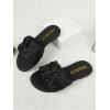 image:imageGORGLITTER Girls Ruched Flat Dressy Sandals Trendy Open Toe Summer Slide SandalsBlack