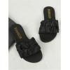 image:imageGORGLITTER Girls Ruched Flat Dressy Sandals Trendy Open Toe Summer Slide SandalsBlack