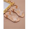 image:imageGORGLITTER Girls Sandals Butterfly Clear Rhinestone Glitter Ankle Strap Flat Sandals Summer Beach Vacation SandalChampagne Clear