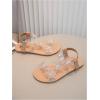 image:imageGORGLITTER Girls Sandals Butterfly Clear Rhinestone Glitter Ankle Strap Flat Sandals Summer Beach Vacation SandalChampagne Clear