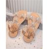 image:imageGORGLITTER Girls Sandals Butterfly Clear Rhinestone Glitter Ankle Strap Flat Sandals Summer Beach Vacation SandalChampagne Clear