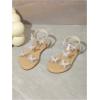image:imageGORGLITTER Girls Sandals Butterfly Clear Rhinestone Glitter Ankle Strap Flat Sandals Summer Beach Vacation SandalClear