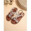 image:imageGORGLITTER Girls Sandals Butterfly Clear Rhinestone Glitter Ankle Strap Flat Sandals Summer Beach Vacation SandalRose Gold
