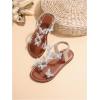 image:imageGORGLITTER Girls Sandals Butterfly Clear Rhinestone Glitter Ankle Strap Flat Sandals Summer Beach Vacation SandalRose Gold
