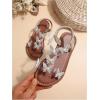 image:imageGORGLITTER Girls Sandals Butterfly Clear Rhinestone Glitter Ankle Strap Flat Sandals Summer Beach Vacation SandalRose Gold