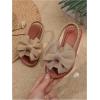 image:imageGORGLITTER Girls Sandals Dress Bow Slide Sandals Ankle Strap Open Toe Flats Cute Summer Vacation Sandals ShoesCoffee Brown