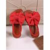 image:imageGORGLITTER Girls Sandals Dress Bow Slide Sandals Ankle Strap Open Toe Flats Cute Summer Vacation Sandals ShoesRed