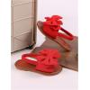 image:imageGORGLITTER Girls Sandals Dress Bow Slide Sandals Ankle Strap Open Toe Flats Cute Summer Vacation Sandals ShoesRed