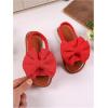 image:imageGORGLITTER Girls Sandals Dress Bow Slide Sandals Ankle Strap Open Toe Flats Cute Summer Vacation Sandals ShoesRed