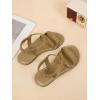image:imageGORGLITTER Girls Sandals Dressy Ankle Strap Sandal Open Toe Bridal Slides Flats Summer Cute Vacation SandalsApricot