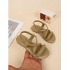 image:imageGORGLITTER Girls Sandals Dressy Ankle Strap Sandal Open Toe Bridal Slides Flats Summer Cute Vacation SandalsApricot