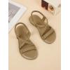 image:imageGORGLITTER Girls Sandals Dressy Ankle Strap Sandal Open Toe Bridal Slides Flats Summer Cute Vacation SandalsApricot