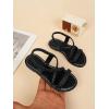 image:imageGORGLITTER Girls Sandals Dressy Ankle Strap Sandal Open Toe Bridal Slides Flats Summer Cute Vacation SandalsBlack