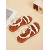 image:imageGORGLITTER Girls Sandals Dressy Ankle Strap Sandal Open Toe Bridal Slides Flats Summer Cute Vacation SandalsBrown and White