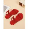 image:imageGORGLITTER Girls Sandals Dressy Ankle Strap Sandal Open Toe Bridal Slides Flats Summer Cute Vacation SandalsRed