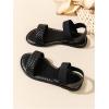 image:imageGORGLITTER Girls Sandals Dressy Ankle Strap Sandal Open Toe Bridal Slides Flats Summer Cute Vacation SandalsSolid Black