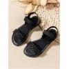 image:imageGORGLITTER Girls Sandals Dressy Ankle Strap Sandal Open Toe Bridal Slides Flats Summer Cute Vacation SandalsSolid Black