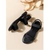 image:imageGORGLITTER Girls Sandals Dressy Ankle Strap Sandal Open Toe Bridal Slides Flats Summer Cute Vacation SandalsSolid Black