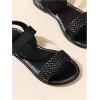 image:imageGORGLITTER Girls Sandals Dressy Ankle Strap Sandal Open Toe Bridal Slides Flats Summer Cute Vacation SandalsSolid Black