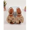 image:imageGORGLITTER Girls Sandals Dressy Bow Ankle Strap Sandal Open Toe Slides Flats Summer Cute Vacation SandalsChampagne