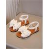 image:imageGORGLITTER Girls Sandals Dressy Bow Ankle Strap Sandal Open Toe Slides Flats Summer Cute Vacation SandalsWhite