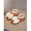 image:imageGORGLITTER Girls Sandals Dressy Bow Ankle Strap Sandal Open Toe Slides Flats Summer Cute Vacation SandalsWhite Bow