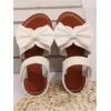image:imageGORGLITTER Girls Sandals Dressy Bow Ankle Strap Sandal Open Toe Slides Flats Summer Cute Vacation SandalsWhite Bowknot