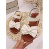 image:imageGORGLITTER Girls Sandals Dressy Bow Ankle Strap Sandal Open Toe Slides Flats Summer Cute Vacation SandalsWhite Bowknot