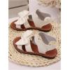 image:imageGORGLITTER Girls Sandals Dressy Bow Ankle Strap Sandal Open Toe Slides Flats Summer Cute Vacation SandalsWhite Bowknot