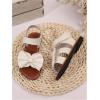 image:imageGORGLITTER Girls Sandals Dressy Bow Ankle Strap Sandal Open Toe Slides Flats Summer Cute Vacation SandalsWhite Bowknot