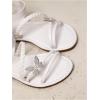 image:imageGORGLITTER Girls Sandals Dressy Leather Butterfly Braided Rhinestone Glitter Summer Beach Ankle Strap Flat SandalsWhite