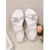 image:imageGORGLITTER Girls Sandals Dressy Leather Butterfly Braided Rhinestone Glitter Summer Beach Ankle Strap Flat SandalsWhite