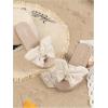 image:imageGORGLITTER Girls Sandals Summer Cute Fashion Trendy Beach Vacation Slides Sandals Bow Braided Slip on Dress SandalsBeige