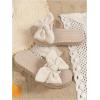 image:imageGORGLITTER Girls Sandals Summer Cute Fashion Trendy Beach Vacation Slides Sandals Bow Braided Slip on Dress SandalsBeige