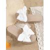 image:imageGORGLITTER Girls Sandals Summer Cute Fashion Trendy Beach Vacation Slides Sandals Bow Braided Slip on Dress SandalsWhite