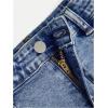 image:imageGORGLITTER Girls Skirts Cute Jean Denim High Waisted Button Zipper Flap Pocket Cargo Bodycon Mini Short Skirt Outfits Medium Wash 12 Years
