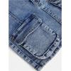 image:imageGORGLITTER Girls Skirts Cute Jean Denim High Waisted Button Zipper Flap Pocket Cargo Bodycon Mini Short Skirt Outfits Medium Wash 12 Years